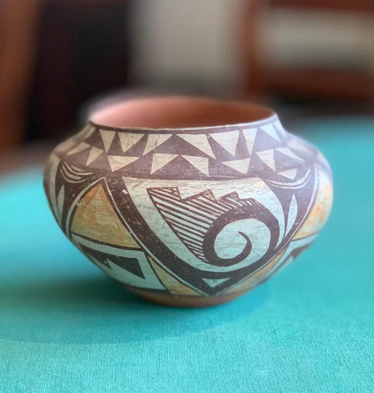 Native American 20s 30s Vintage Pottery ACOMA PUEBLO Olla POT Bowl 
