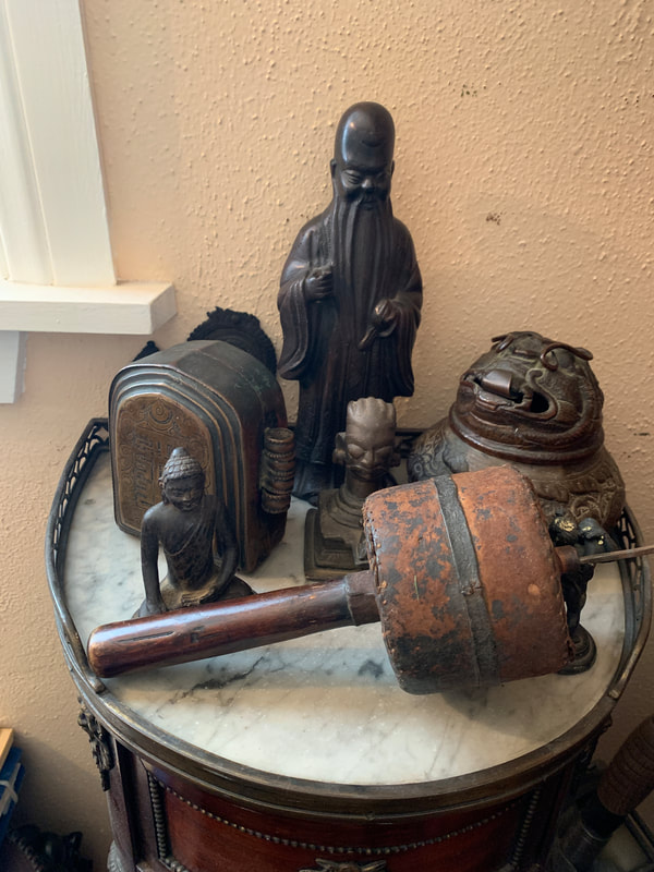 Buddhist Prayer Wheel & other objects