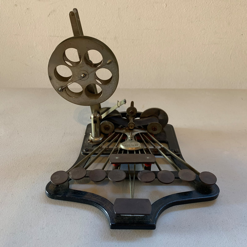Antique Bartholomew's Stenograph Typewriter, 1882 & 1886 Patents
